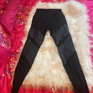 Alo leggings with sheer and faux leather panels XS